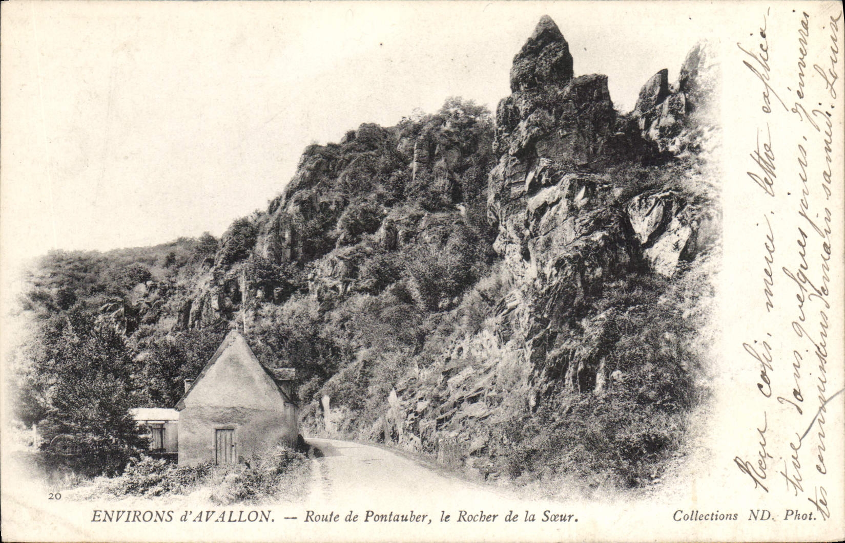 Environs d'Avallon — Route de Pontauber, le Rocher de la Sœur — Collections ND. Phot.