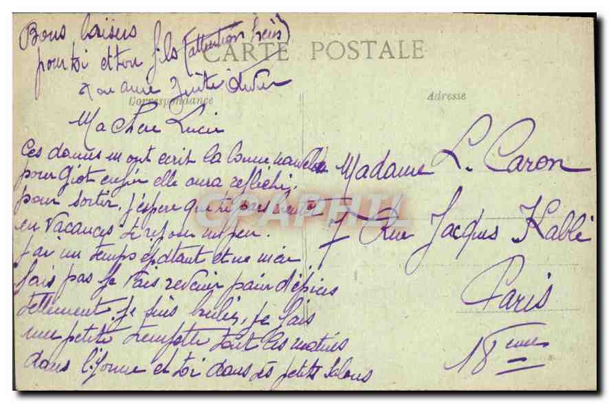 CPA Champigny sur Yonne (Yonne) Le Pont — Back