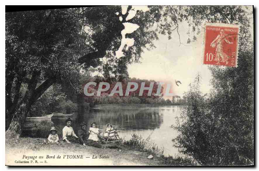 Landschaft am Ufer der YONNE — Die Siesta — Sammlung P. R. — S.