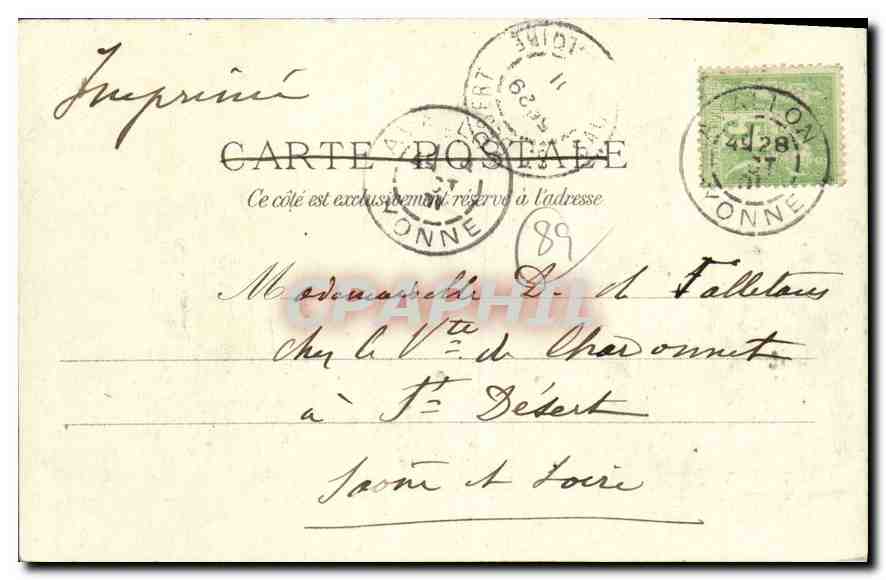 CPA La Montagne de Vexclay et la Vallee de la Cuse — Rückseite