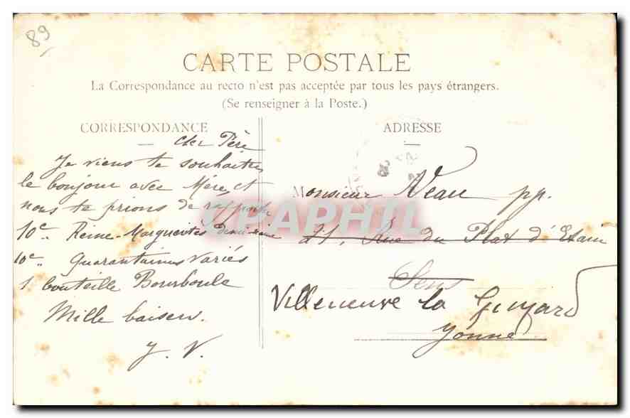 Vallery — Entrée du Vieux Château — Collection P. R. - S. — Achterkant