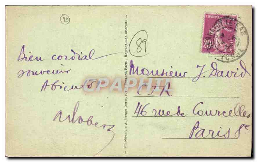 Environ de Ravières (Yonne) — Route du Château de Rochefort et sa Tour de lierre — Simil-bremure, Paris — Reverso