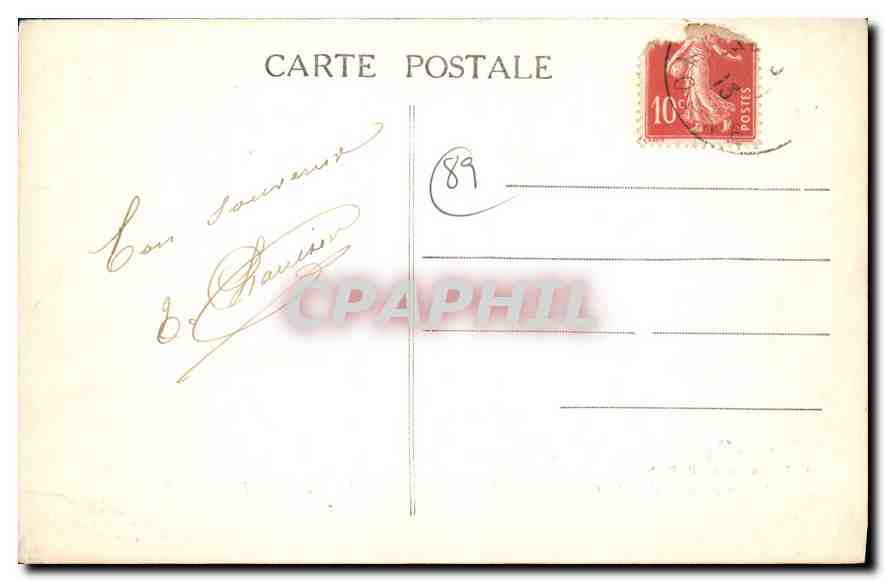CPA L'Yonne Historique Le Chateau de Vallery — Verso