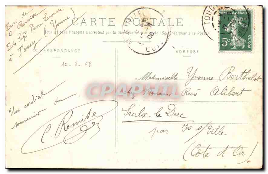 Parly - Le Portail de l'Église — Impr. F. Carreau, Tournes — Reverso