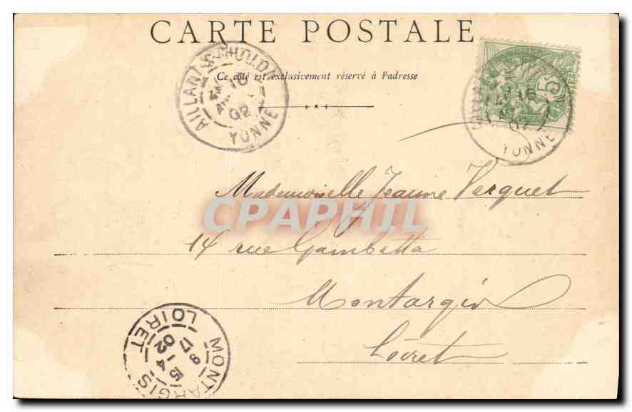 CPA Portail de l'Eglise Poilly Tholon — Back