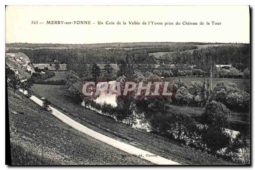 MERRY-sur-YONNE — Un Coin de la Vallée de l’Yonne prise du Château de la Tour — éditeur Clamecy