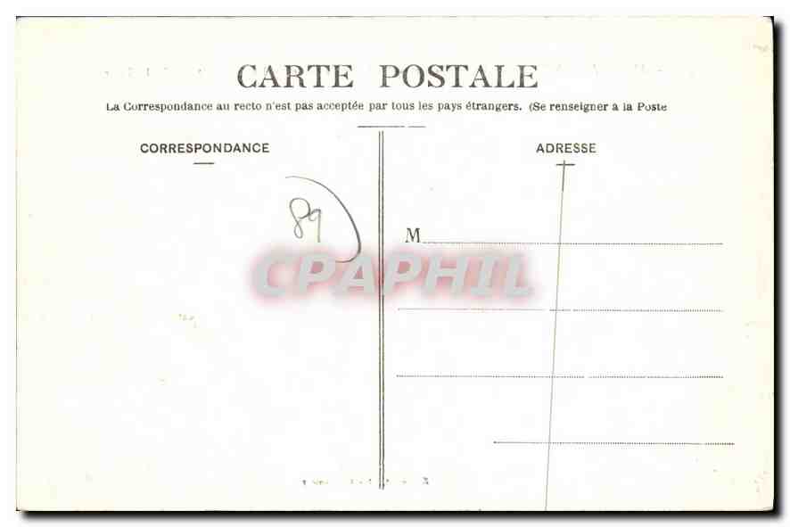 MERRY-sur-YONNE — Un Coin de la Vallée de l’Yonne prise du Château de la Tour — éditeur Clamecy — Verso