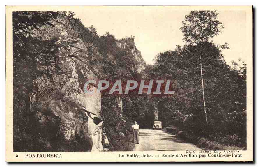 CPA Pontaubert La Vallee Jolie Route d'Avallon par Cousin le Pont 