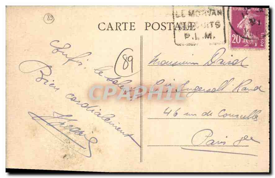 CPA Saint Leger Vauban Vue Generale sur l'Etang du Roy  — Rückseite