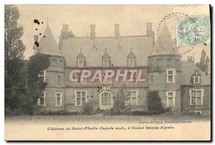 Château de Saint-Phalle (façade sud), à Cudot Sainte-Alpais — Éditeur inconnu, n° de série non visible