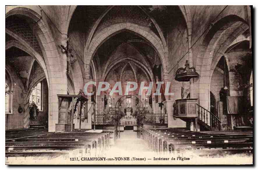 CPA Champigny sur Yonne Yonne Interieur de l'Eglise 