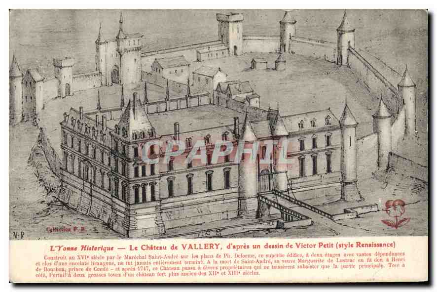 Le Château de VALLERY — d'après un dessin de Victor Petit (style Renaissance)