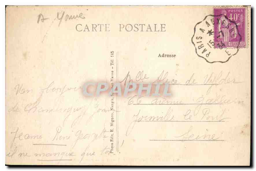 CPA Champigny sur Yonne Yonne Le Pont Morlaix  — Back