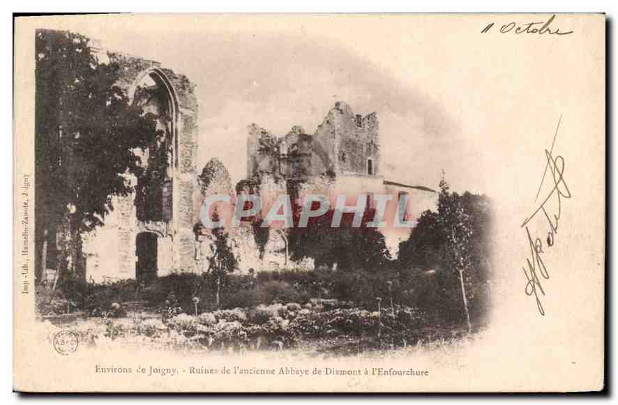 CPA Environs de Joigny Ruines de l'ancienne Abbaye de Dixmont a l'Enfourchure 