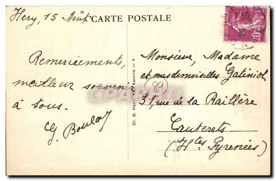 CPA Hery Yonne Une Chute sur le Serein  — Back