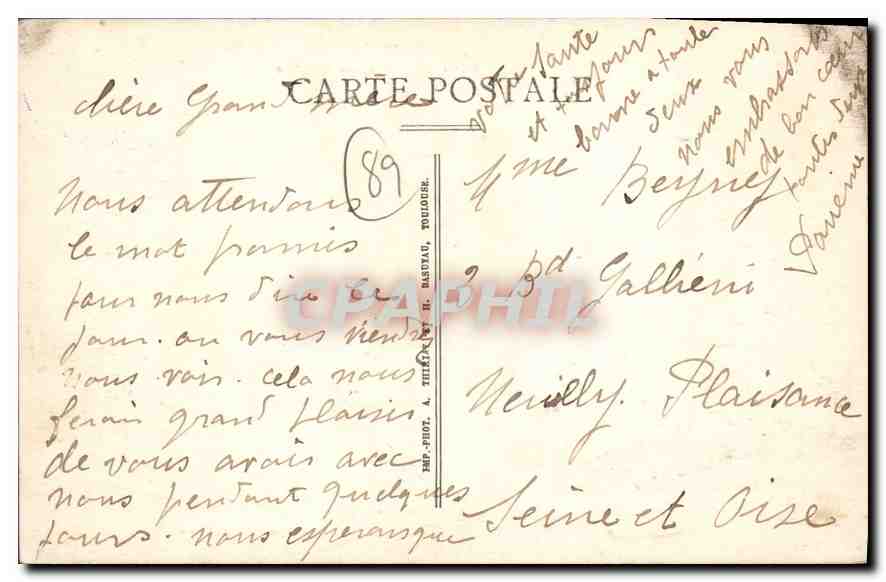 CPA Hery Yonne Une vieille sur le Serein  — Back