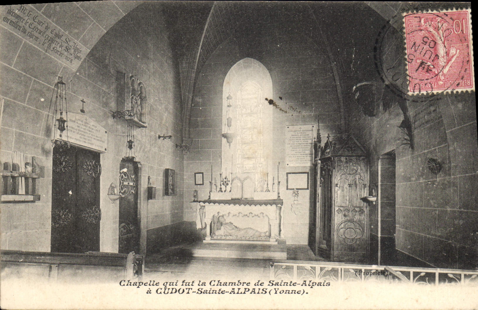 CPA Chapelle qui fat la Chambre de Sainte Alpais a Cudot Sainte Alpais Yonne 