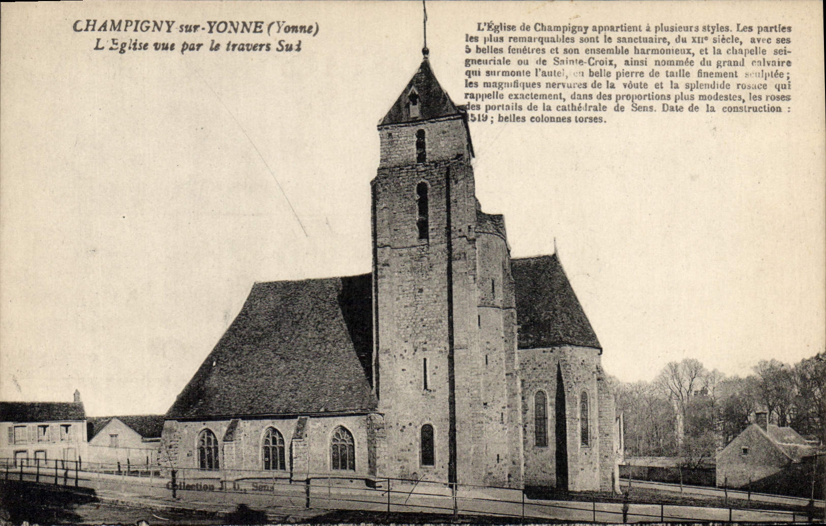CPA Champigny sur Yonne Yonne L'Eglise vue par le travers Sud 
