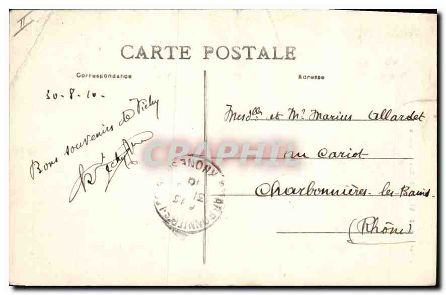 CPA Vichy la Rue de Nimes  — Rückseite