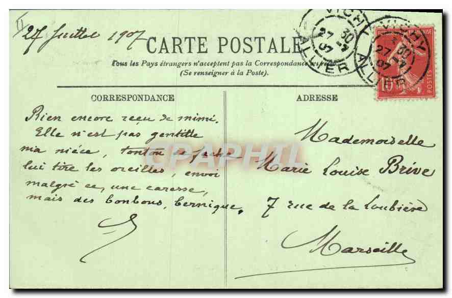 CPA Vichy La fiotte de l'Allier devant Port Arthur  — Rückseite