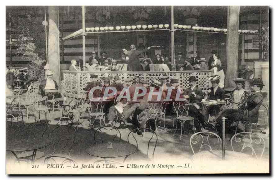 CPA Vichy Le Jardin de l'Eden L'Heure de la Musique 