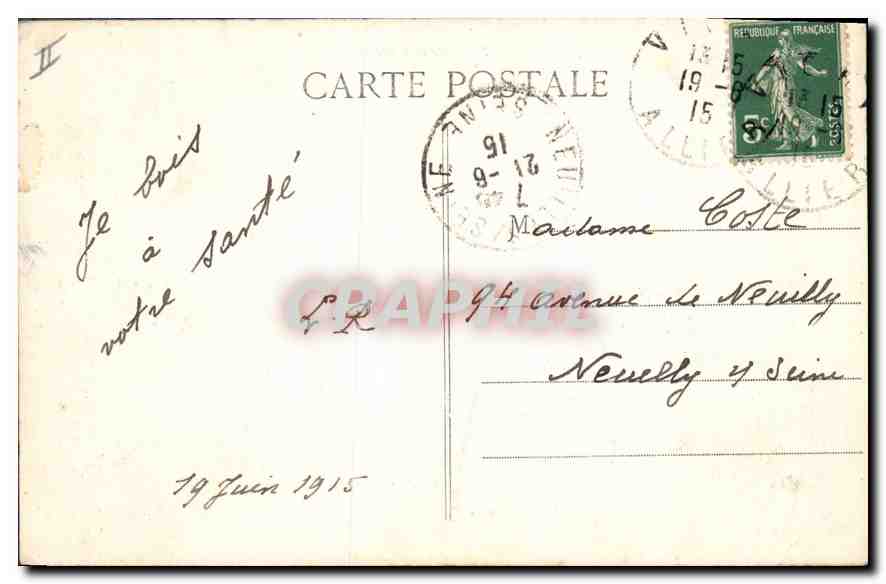 CPA Vichy Passerelle et Bords de l'Allier  — Rückseite