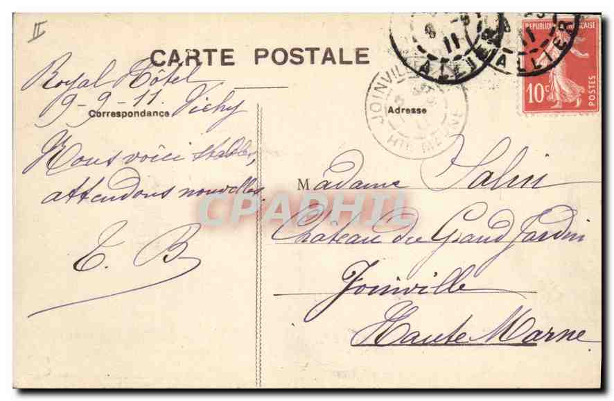 CPA Vichy Place Victor Hugo et Astoria Place  — Rückseite