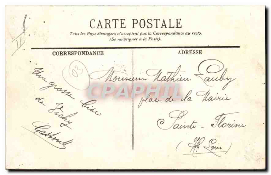 CPA Vichy Un Coin du Parc  — Rückseite