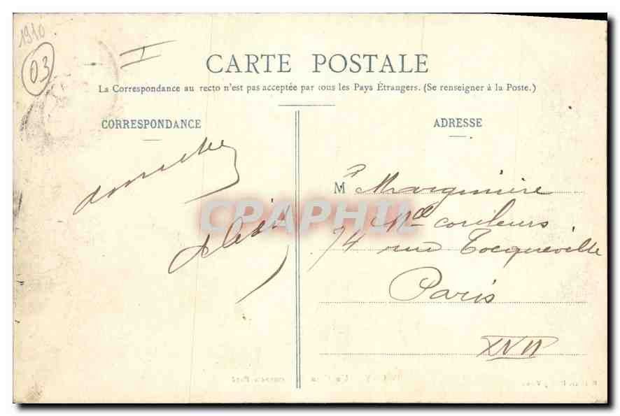 CPA Vichy Un Coin du Nouveau Parc  — Back