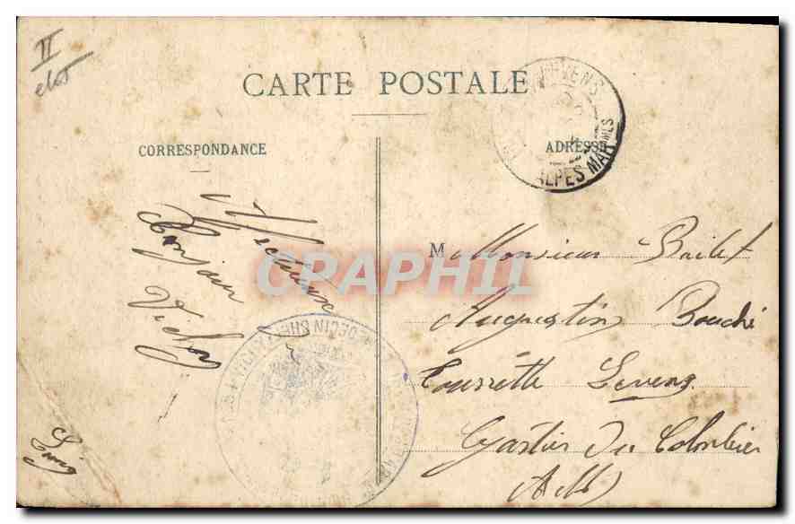 CPA Vichy Hotel des Postes  — Rückseite