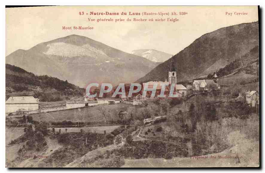 Notre-Dame du Laus (Hautes-Alpes) — Vue générale prise du Rocher où niche l'aigle — Pay-Cervier