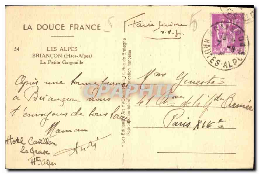 BRIANÇON (Htes-Alpes) — La Petite Gargouille — Les Editions Art Yvon — Reverso