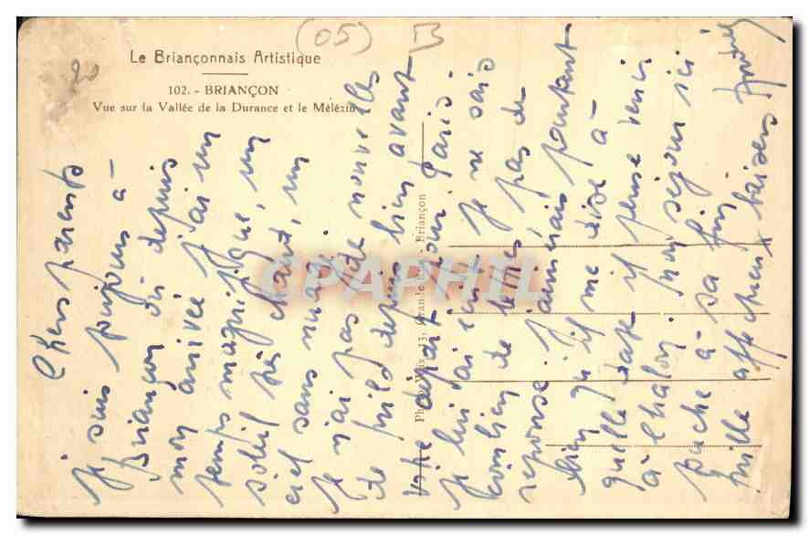 Vue sur la Vallée de la Durance et le Mélezin — Briançon — Le Briançonnais Artistique, n°102 — Reverso