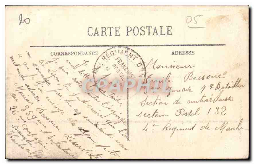 BRIANÇON (1.321 m.) — Les Casernes de Ste-Catherine et Vue générale de Briançon et de ses Forts — LL SELECTA — Achterkant