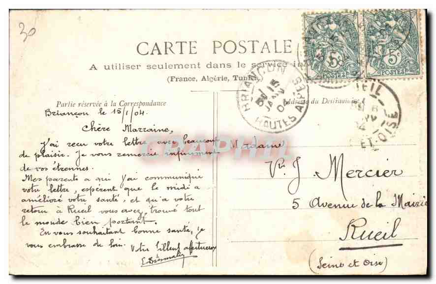 Briançon, pris du Fort des Têtes et Vallée de la Guisane — Jann-Pan Chautard et Ste-Catherine — Achterkant