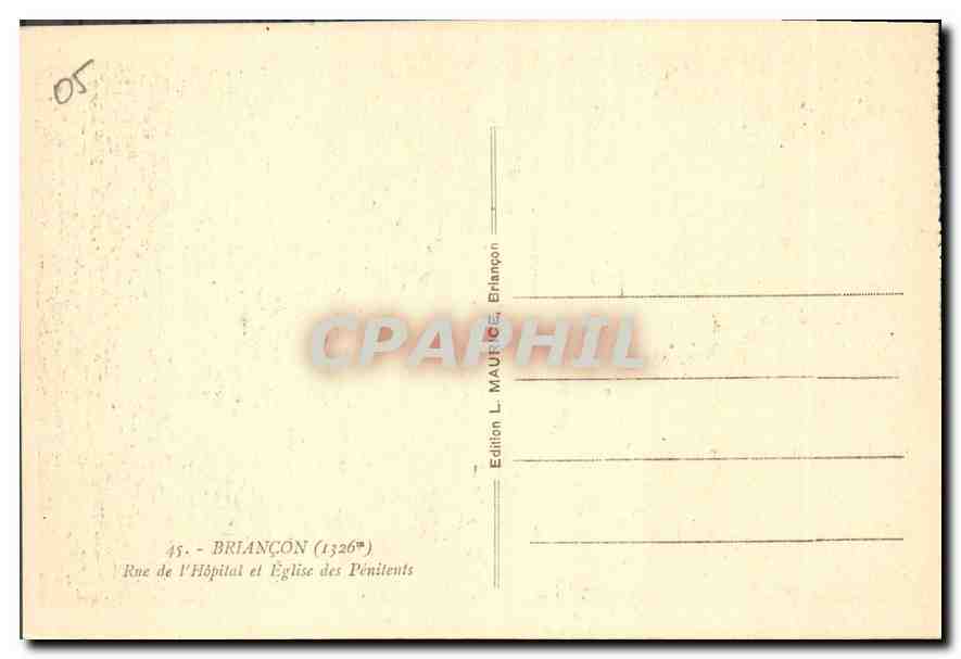 BRIANÇON — Rue de l'Hôpital et Église des Pénitents — Édition L. MAUICE — Reverso