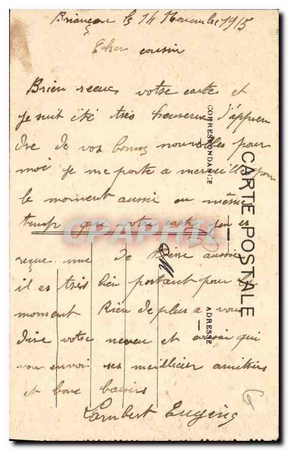 CPA Briancon Ville la plus elevee de l'Europe Sainte Catherine les Casernes et les Forts Superieurs  — Verso