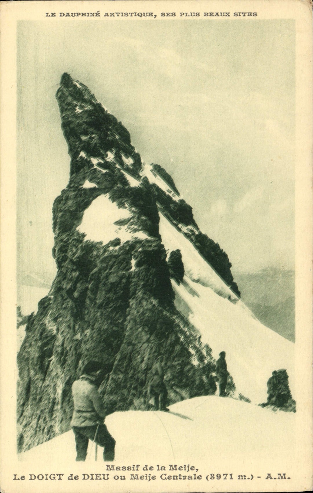 Massif de la Meije, Le Doigt de Dieu ou Meije Centrale (3971 m.) — A.M. — Le Dauphiné Artistique, Ses Plus Beaux Sites