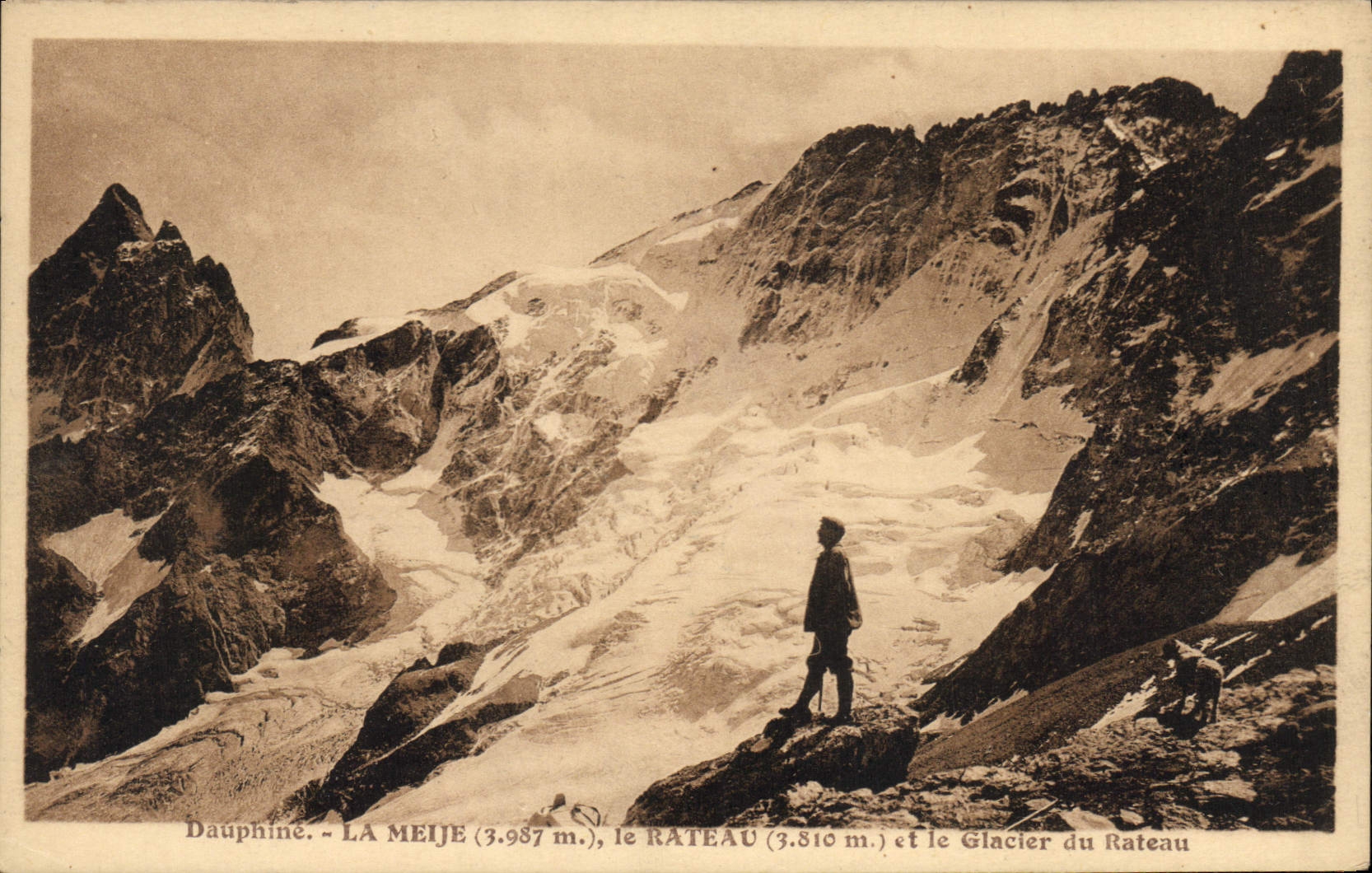 Dauphiné - La Meije (3.987 m.), le Rateau (3.810 m.) et le Glacier du Rateau