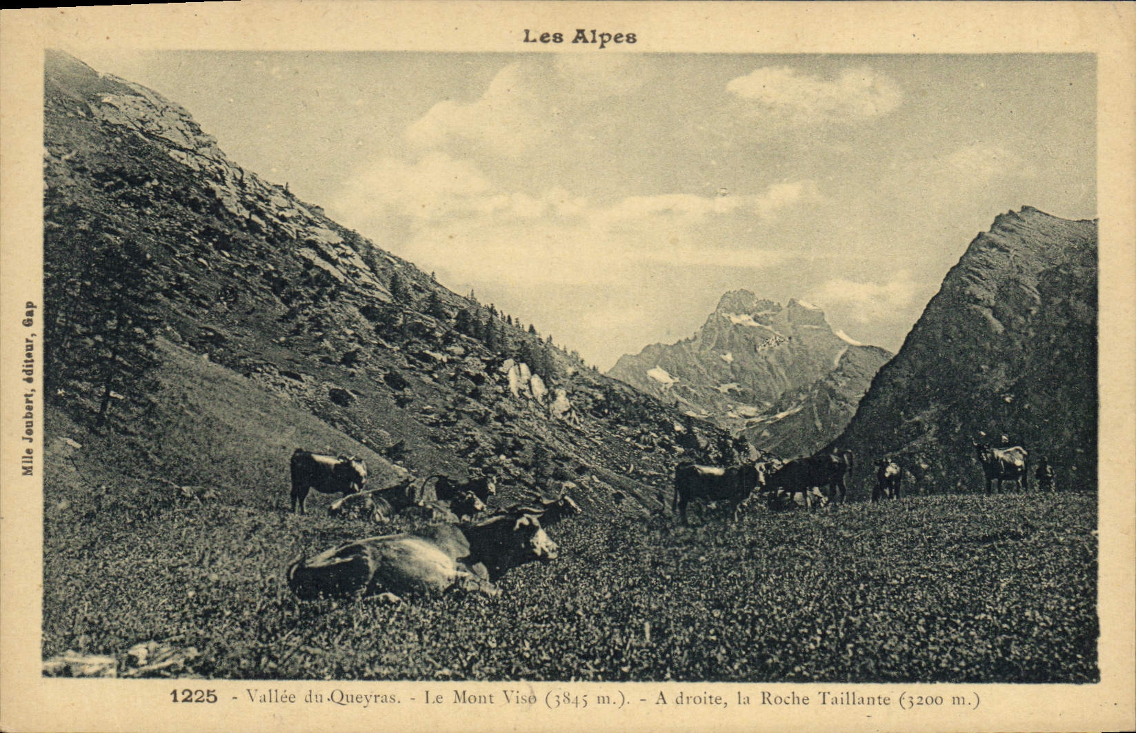 Les Alpes — Vallée du Queyras — Mont Viso et Roche Taillante — éditeur Joubert, Gap, n° 1225