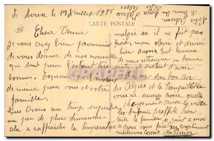 Les Alpes — Vallée du Queyras — Mont Viso et Roche Taillante — éditeur Joubert, Gap, n° 1225 — Rückseite