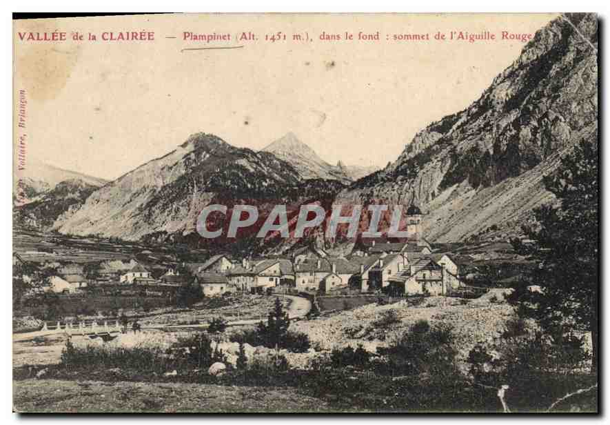 CPA Vallee de la Clairee Plampinet dans le fond sommet de l'Aiguille Rouge