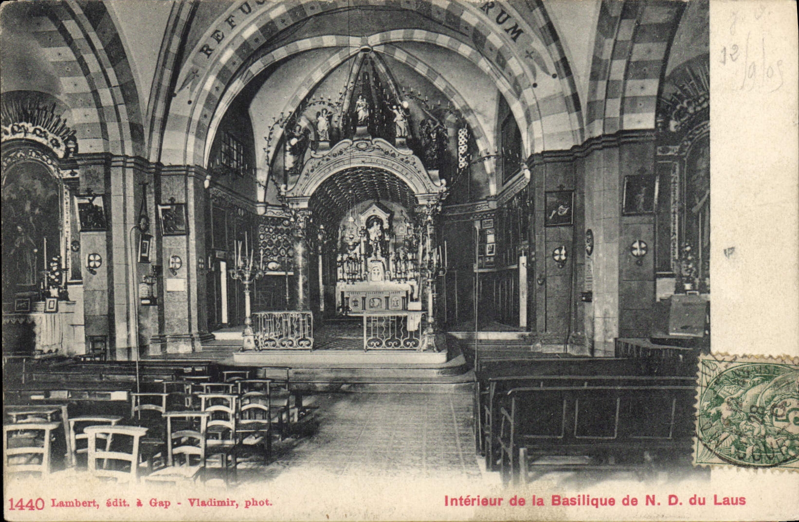Intérieur de la Basilique de N. D. du Laus — Gap — Lambert, édit. à Gap - Vladimir, phot. n°1440 - Recto