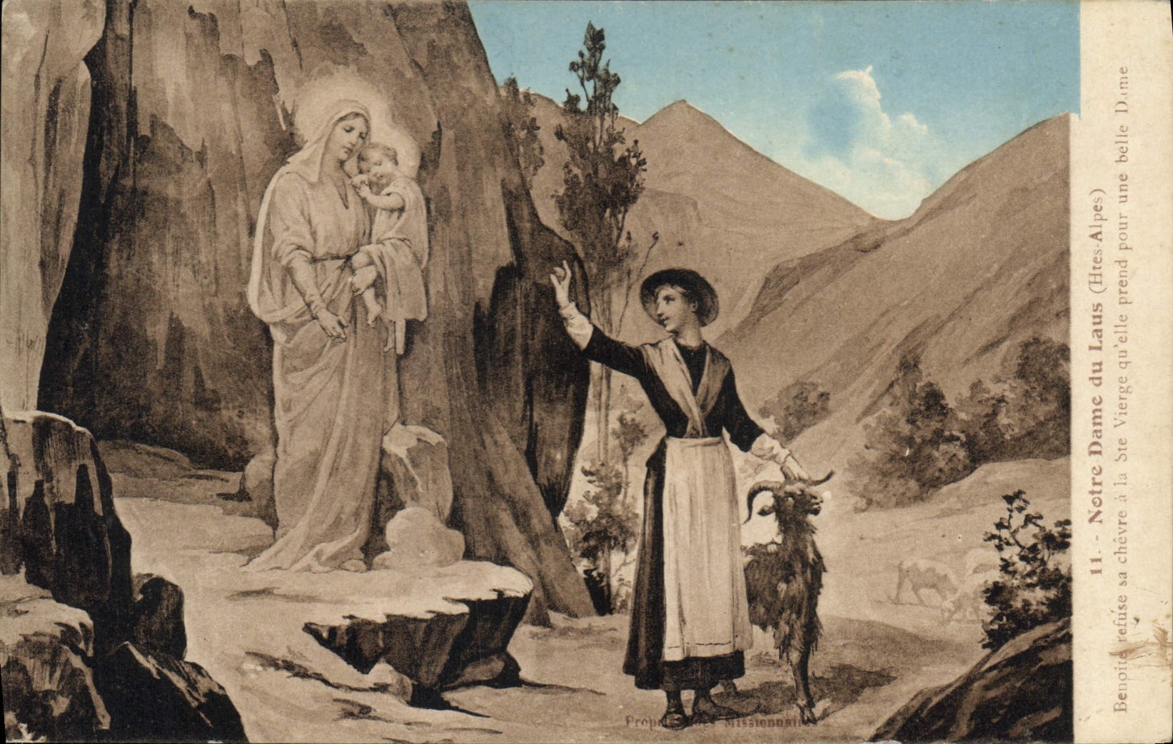 Unsere Frau von Laus (Hautes-Alpes) — Unsere Frau der Jungfrau mit der Ziege — Eigentum der Missionare