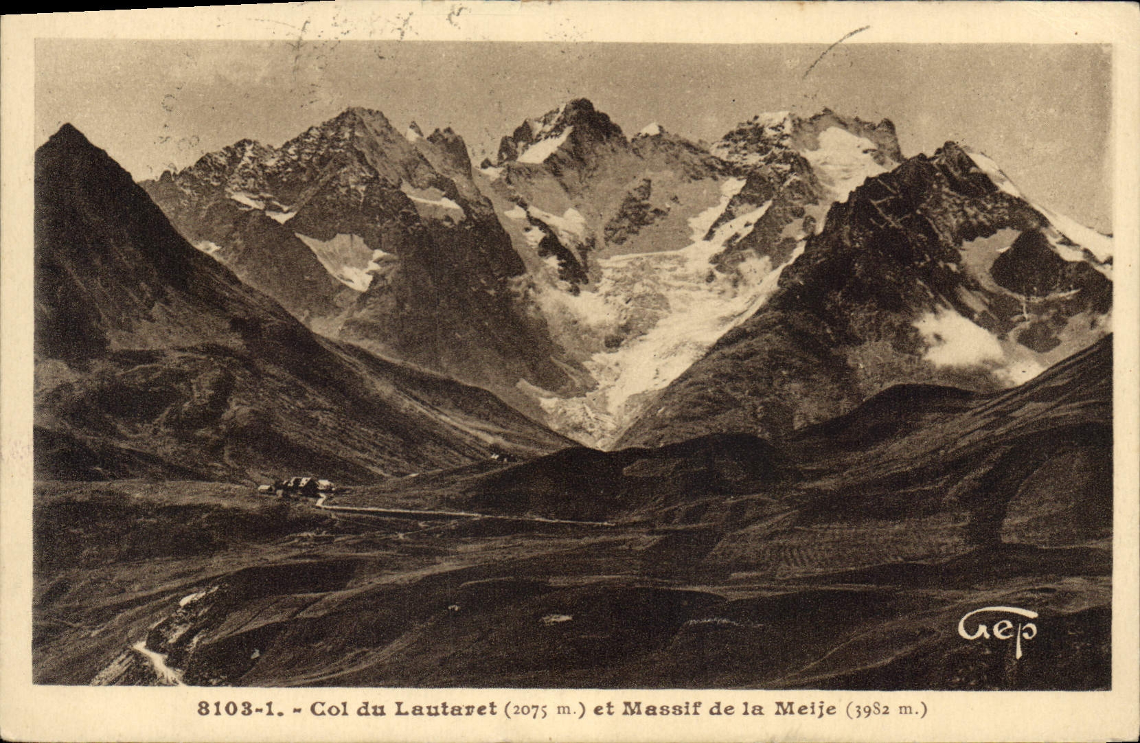 Col du Lautaret (2075 m.) et Massif de la Meije (3982 m.) — Cep, série 8103-1