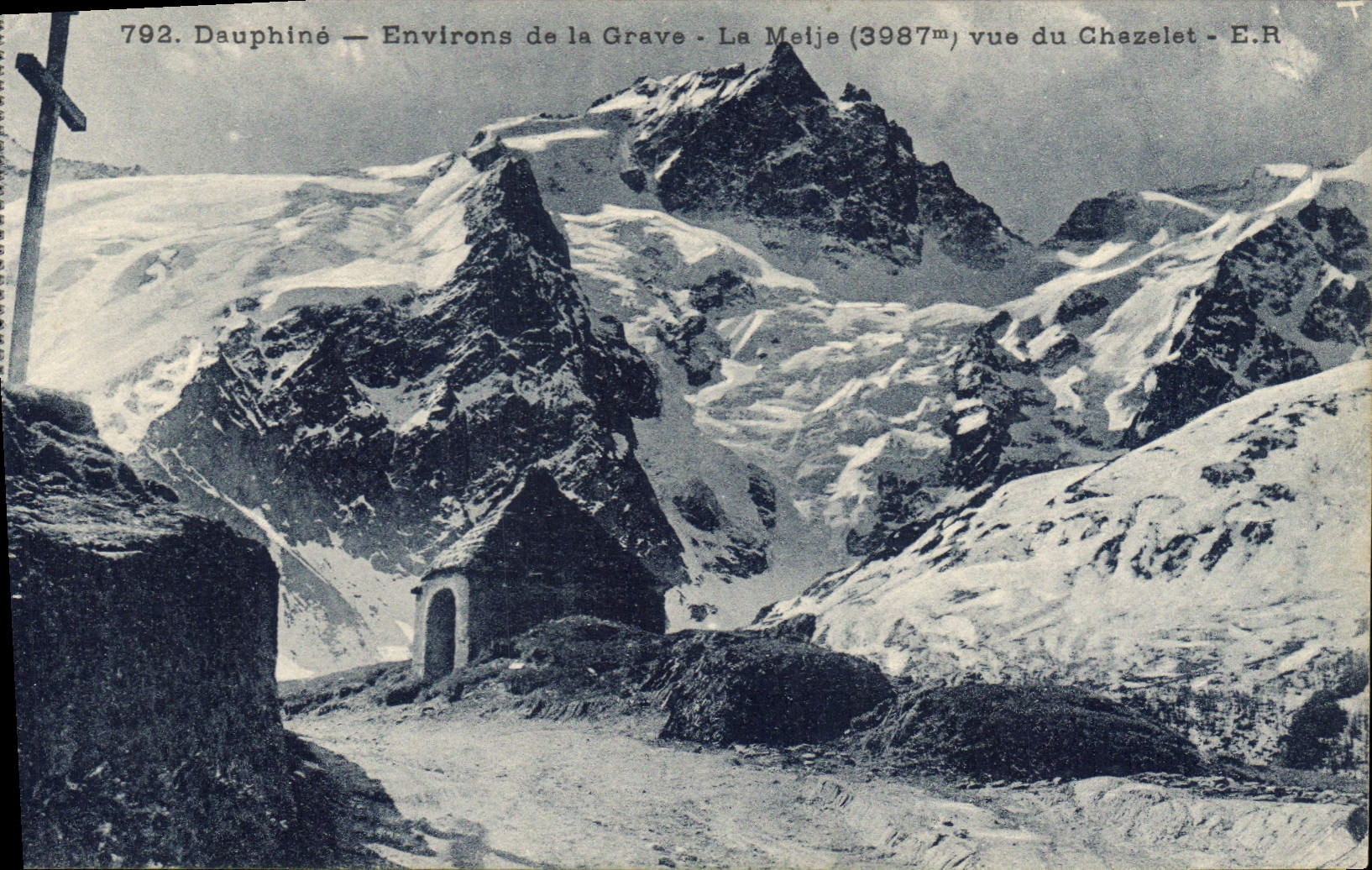 Dauphiné — Environs de la Grave — La Melje (3987m) vue du Chazelet — E.R.