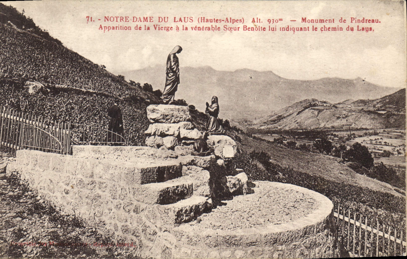 Notre-Dame du Laus (Hautes-Alpes) — Erscheinung der Jungfrau der ehrwürdigen Schwester Bendite — Denkmal Pindreau