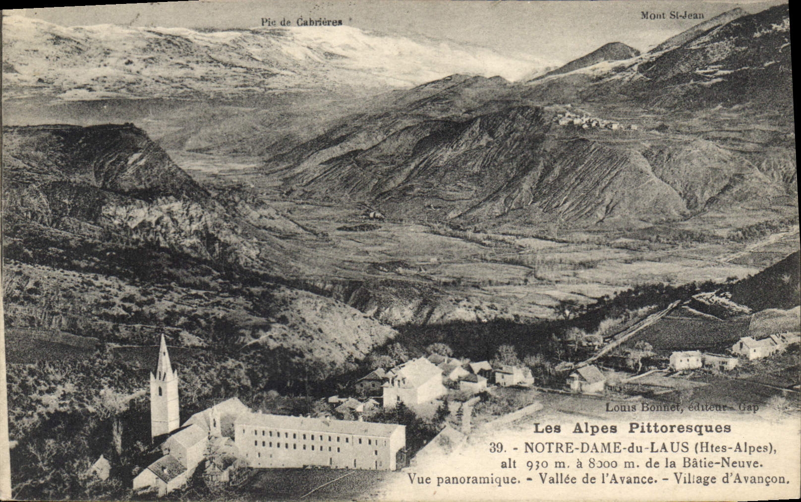 Les Alpes Pittoresques — Notre-Dame-du-Laus (Htes-Alpes), vue panoramique — Louis Bonnet, éditeur Gap, n°39