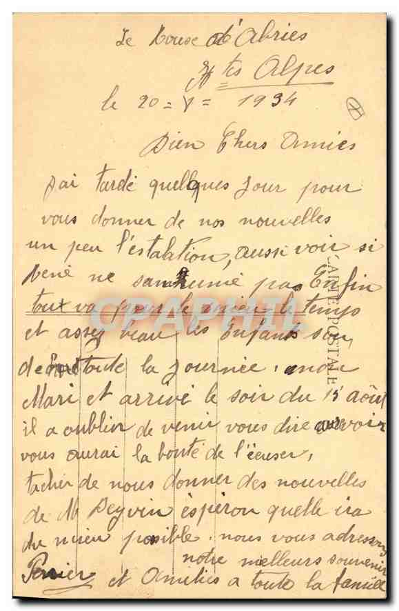 CPA Les Alpes Vallee du Queyeas A droite la Roche Taillante  — Verso