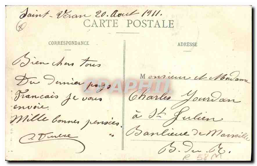 CPA Les Alpes Vallee du Queyras Le Mont Niso Vu du Plateau de la Medille  — Verso